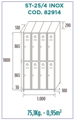 Taquillas inox, taquilla acero inoxidable puerta entera